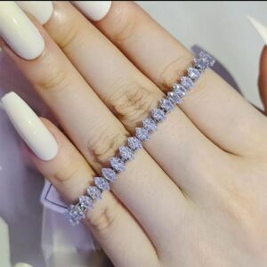 Elegant Silver Bracelet with Crystal Stones for Girls/Women - Image 2