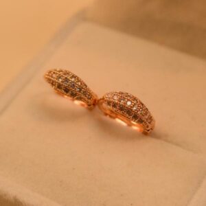 Stylish Gold Plated Mini Hoop Earrings with Artificial Shining Stones